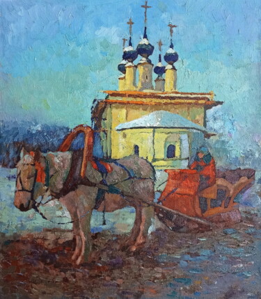 Pittura intitolato "Лошадка" da Mikhail Rudnik, Opera d'arte originale, Olio