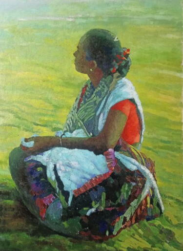 Malerei mit dem Titel "Lady Goa" von Mikhail Rudnik, Original-Kunstwerk, Öl