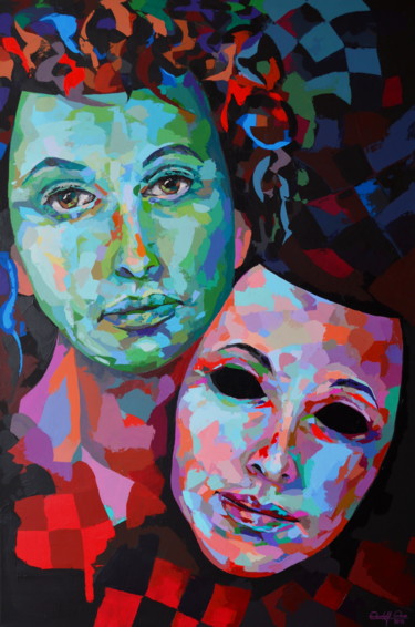Janus Malerei mit dem Titel "Janus" von Rudolf Rox, Original-Kunstwerk, Acryl