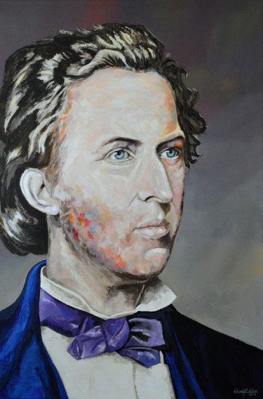 Schilderij getiteld "F. Chopin" door Rudolf Rox, Origineel Kunstwerk, Acryl