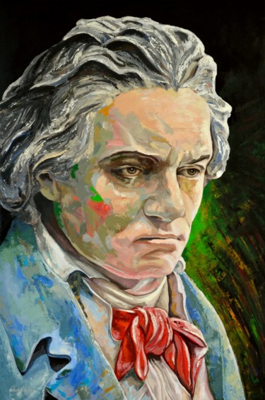 Картина под названием "Ludwig van Beethoven" - Rudolf Rox, Подлинное произведение искусства, Акрил