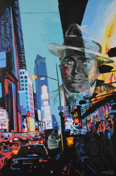 Painting titled "Big City-Scarface" by Rudolf Rox, Original Artwork, Acrylic