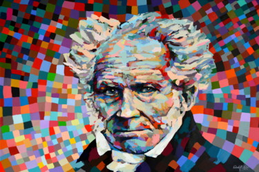 Pintura intitulada "Schopenhauer" por Rudolf Rox, Obras de arte originais, Acrílico
