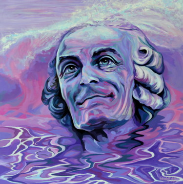 Voltaire Malerei mit dem Titel "Voltaire" von Rudolf Rox, Original-Kunstwerk, Acryl