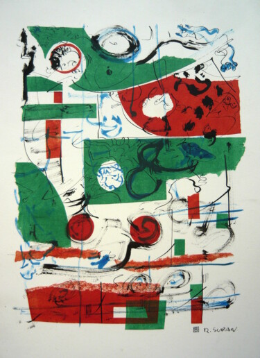 Рисунок под названием "Chaos in the city I…" - Rudolf Suran, Подлинное произведение искусства, Чернила