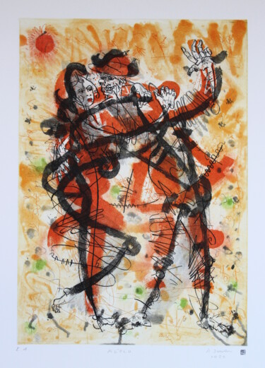 Gravures & estampes intitulée "Charm.(cycle of tho…" par Rudolf Suran, Œuvre d'art originale, Eau-forte