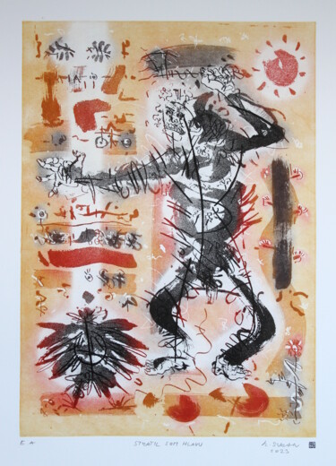 Incisioni, stampe intitolato "I lost mi head.(cyc…" da Rudolf Suran, Opera d'arte originale, Acquaforte