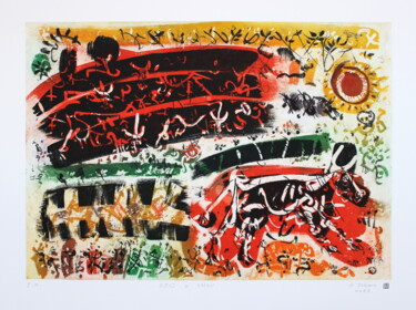 Gravures & estampes intitulée "A day on fire.(cycl…" par Rudolf Suran, Œuvre d'art originale, Eau-forte