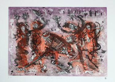 Incisioni, stampe intitolato "Till morning.(cycle…" da Rudolf Suran, Opera d'arte originale, Acquaforte