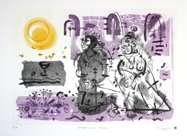 Estampas & grabados titulada "Two as one.(cycle o…" por Rudolf Suran, Obra de arte original, Aguafuerte