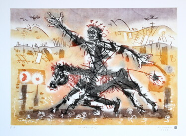 Estampas & grabados titulada "Daredevil.(cycle of…" por Rudolf Suran, Obra de arte original, Aguafuerte