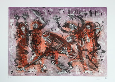 Gravures & estampes intitulée "Till morning.(cycle…" par Rudolf Suran, Œuvre d'art originale, Eau-forte