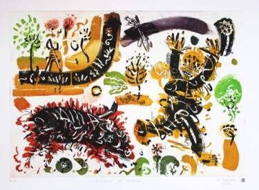 Gravures & estampes intitulée "Fear and horror.(cy…" par Rudolf Suran, Œuvre d'art originale, Eau-forte