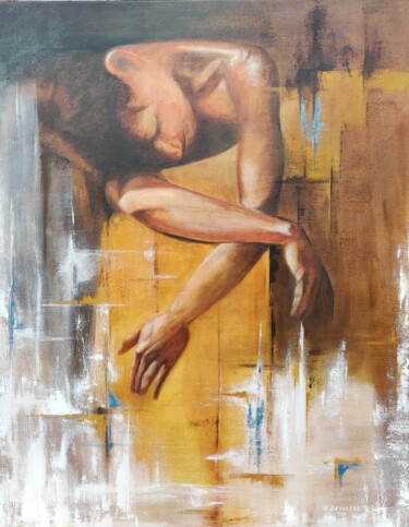 Schilderij getiteld "Release" door Rudy Dewaele, Origineel Kunstwerk, Olie