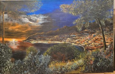 Schilderij getiteld "La baie de San-Remo" door Rudy Koolen, Origineel Kunstwerk, Acryl