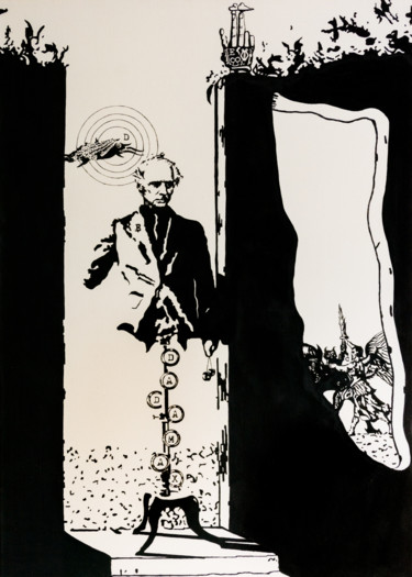 제목이 "DadaMax - The capri…"인 미술작품 Rudy Von Kronstadt로, 원작, 아크릴 나무 들것 프레임에 장착됨