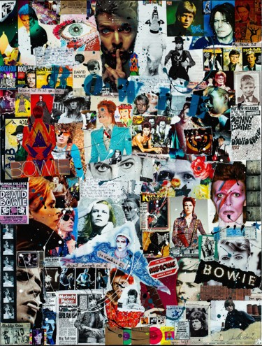 Collages intitulée "bowie-art-majeur.jpg" par Stephanie Ruiz, Œuvre d'art originale