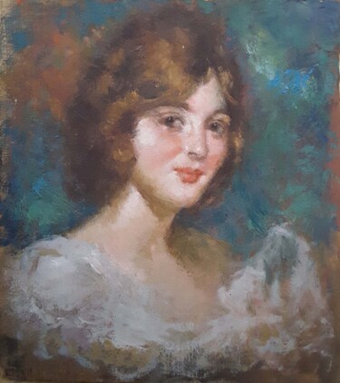 Painting titled "LA BELLA INGLESINA" by Ruggero Zamponi, Original Artwork, Oil