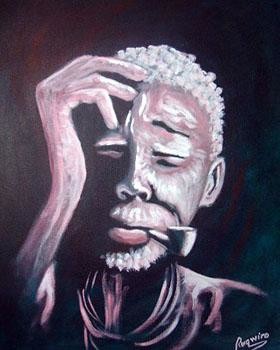 Peinture intitulée "le sage" par Bernard Rugwiro, Œuvre d'art originale