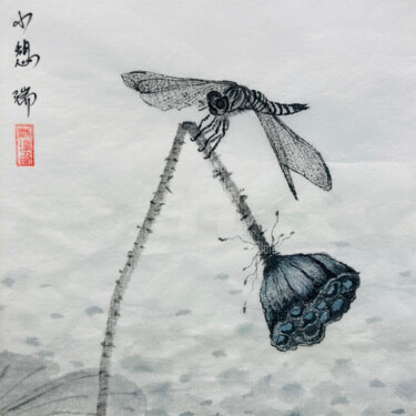 Painting titled "A litle fairy" by Rui Amblard, Original Artwork, Watercolor