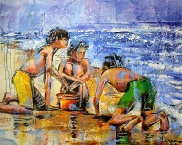 Pintura intitulada "On the sand" por Rui Carruço, Obras de arte originais, Acrílico