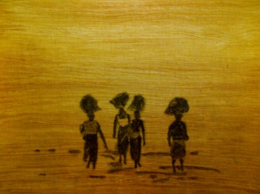 Ζωγραφική με τίτλο "african women" από Calça, Αυθεντικά έργα τέχνης, Λάδι