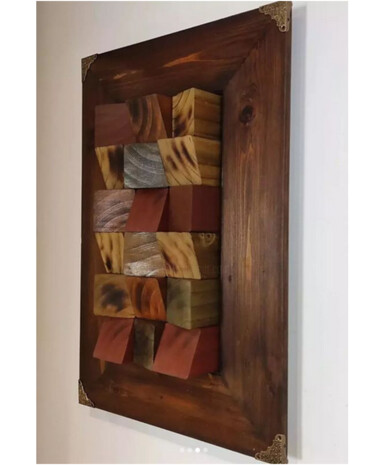 Design intitulée "Painel de Cubos" par Rui Martinho, Œuvre d'art originale, Bois Monté sur Panneau de bois