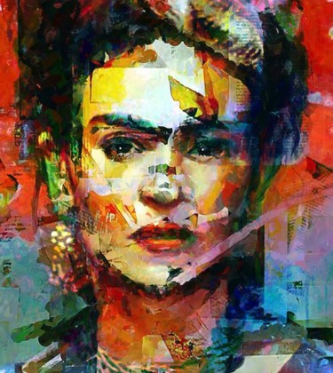 Digital Arts titled "Frida" by Rui Mendes (Ruca), Original Artwork, Digital Painting Mounted on artwork_cat.