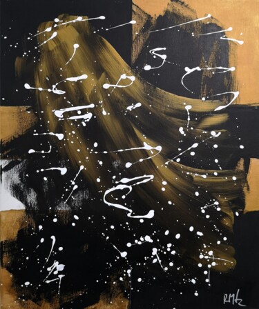 Painting titled "Black Gold" by Rui Mesquita, Original Artwork, Acrylic Mounted on Wood Stretcher frame