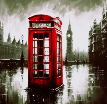 Arte digitale intitolato "Vintage London" da Rui Mesquita, Opera d'arte originale, Pittura digitale