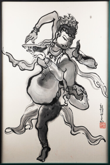 Painting titled "monsters-3" by Rui Wang, Original Artwork, Ink Mounted on Aluminium