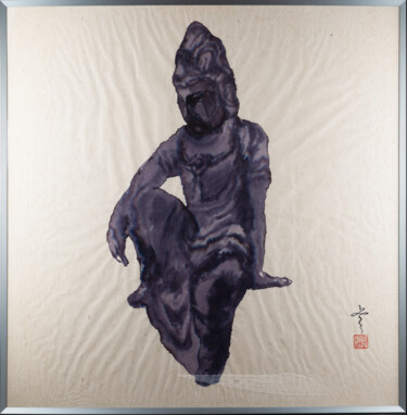 Malerei mit dem Titel "Bodhisattva-3" von Rui Wang, Original-Kunstwerk, Aquarell Auf Aluminium montiert