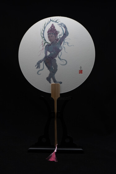 Ζωγραφική με τίτλο "Dunhuang Impression…" από Rui Wang, Αυθεντικά έργα τέχνης, Ακουαρέλα