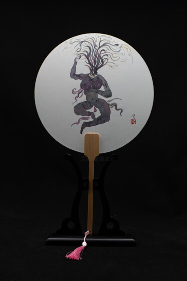Ζωγραφική με τίτλο "Dancer of the Bodhi…" από Rui Wang, Αυθεντικά έργα τέχνης, Ακουαρέλα