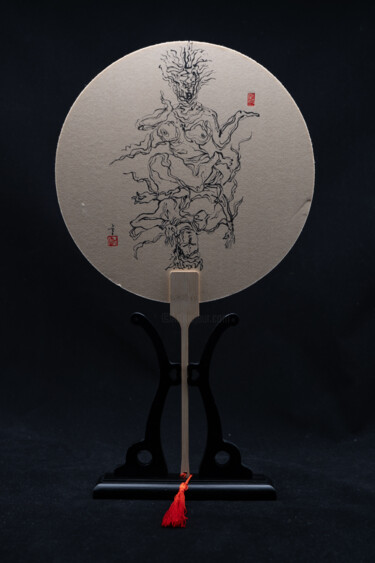 Painting titled "Gemini Buddha——3" by Rui Wang, Original Artwork, Ink