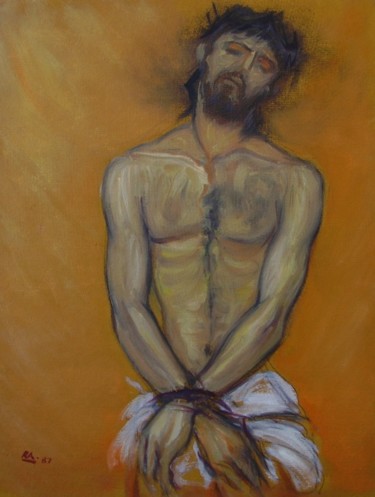 Malerei mit dem Titel "Ecce Homo - Estudo…" von Rui Albuquerque, Original-Kunstwerk, Öl