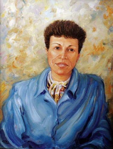 Painting titled "Retrato de Dª Susan…" by Rui Albuquerque, Original Artwork, Oil