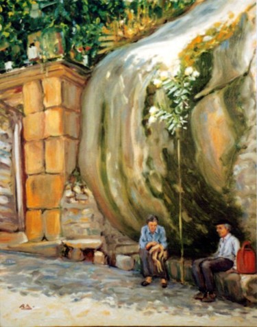 Pintura intitulada "Repouso à Sombra -…" por Rui Albuquerque, Obras de arte originais, Óleo