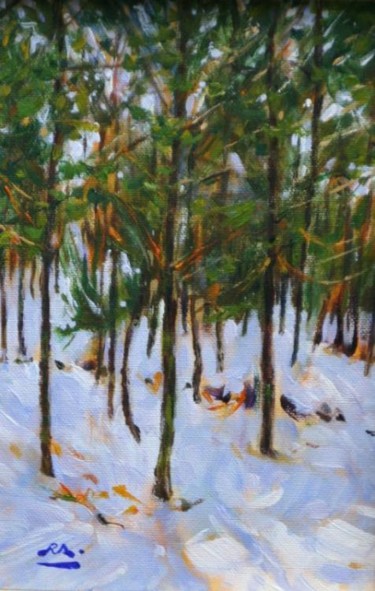 Painting titled "Bosque Nevado / Sno…" by Rui Albuquerque, Original Artwork