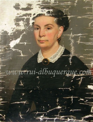 Painting titled "Retrato de Senhora…" by Rui Albuquerque, Original Artwork