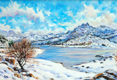 Painting titled "Neve - Vale do Ross…" by Rui Albuquerque, Original Artwork, Oil