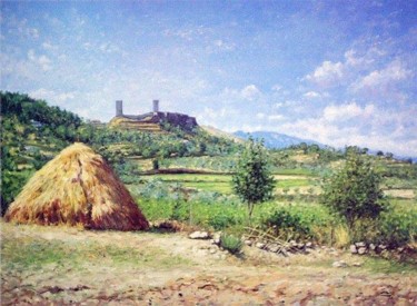 Painting titled "Castelo de Linhares…" by Rui Albuquerque, Original Artwork
