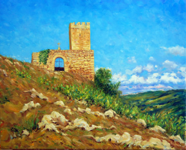 Pintura intitulada "Castelo de Longroiv…" por Rui Albuquerque, Obras de arte originais, Óleo