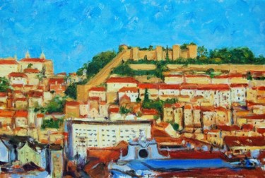 Painting titled "Lisboa - Castelo de…" by Rui Albuquerque, Original Artwork, Oil