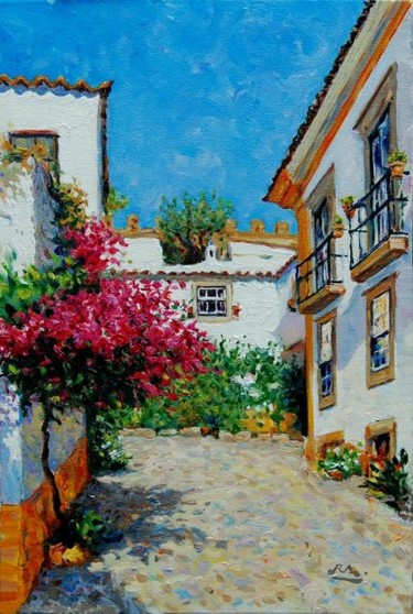 Painting titled "Recanto de Óbidos -…" by Rui Albuquerque, Original Artwork, Oil