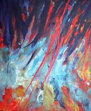 Painting titled "" Ice on Fire" - Ac…" by Rui Albuquerque, Original Artwork, Oil