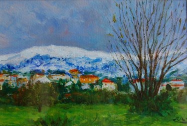 Pintura intitulada "Gouveia - Neve na S…" por Rui Albuquerque, Obras de arte originais, Óleo