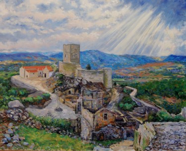 Painting titled "castelo-de-marialva…" by Rui Albuquerque, Original Artwork, Oil