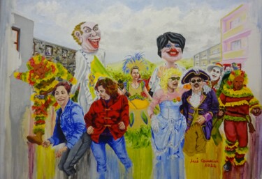 Malerei mit dem Titel ""CARNAVAL PORTUGUÊS"" von Rui Carreira, Original-Kunstwerk, Öl