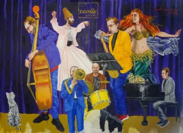 Pittura intitolato ""NARDIS JAZZ"" da Rui Carreira, Opera d'arte originale, Olio